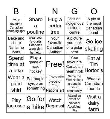 ASBC Canada Day Bingo Card