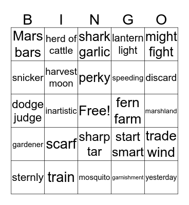 BINGO Card