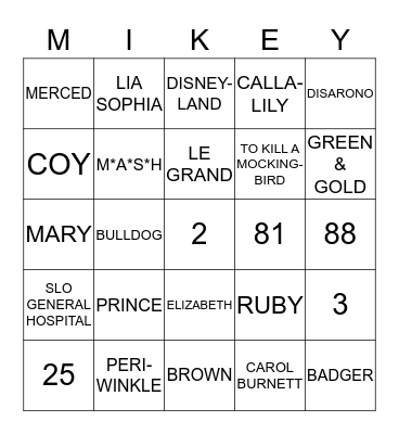 HAPPY 50TH BIRTHDAY Bingo Card