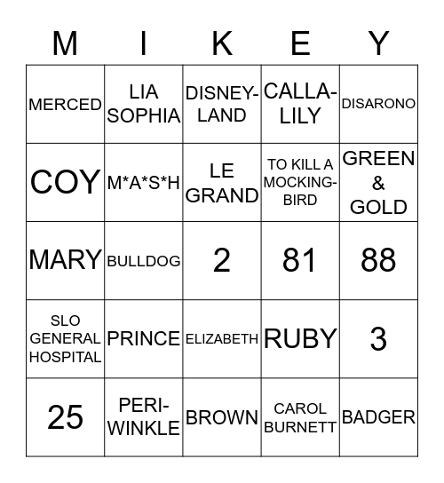 HAPPY 50TH BIRTHDAY Bingo Card