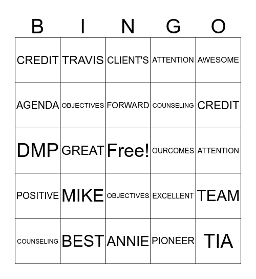 ANNUAL MEETING BINGO - BLACKOUT Bingo Card