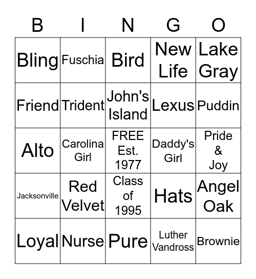 BIRD! Bingo Card