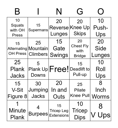 FIP Bingo Card