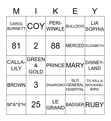 HAPPY 50TH BIRTHDAY Bingo Card