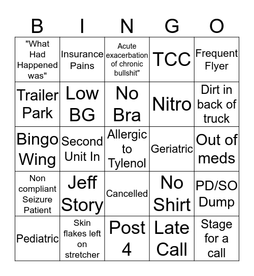 Weekend fun Bingo Card