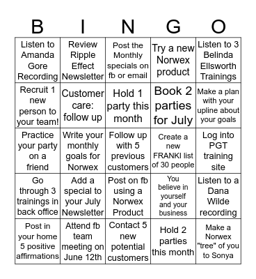 June Boost Your Biz BINGO Card