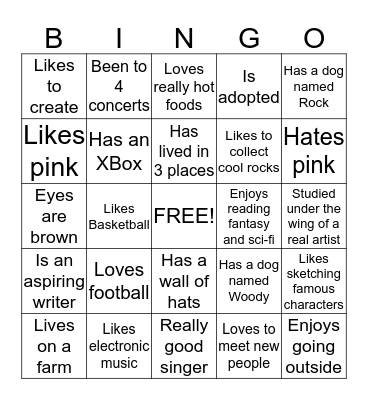 Design for Living Icebreaker - 6th period Bingo Card