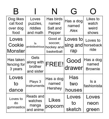 Design for Living Icebreaker - 7th period Bingo Card