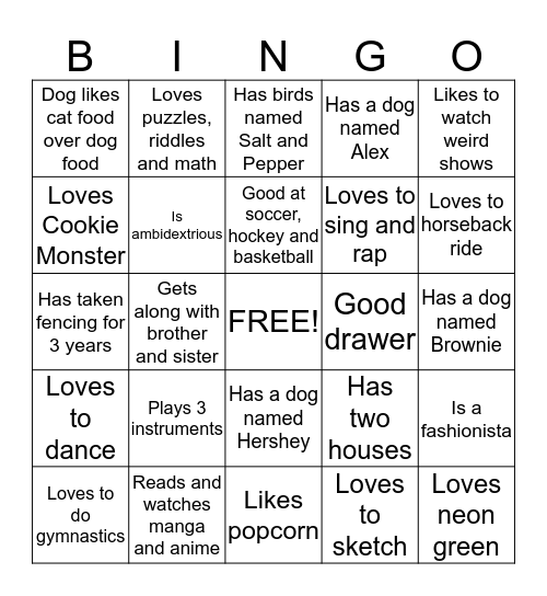 Design for Living Icebreaker - 7th period Bingo Card