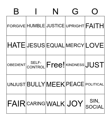 SPIRIT BINGO Card