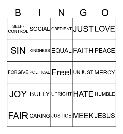 SPIRIT BINGO Card