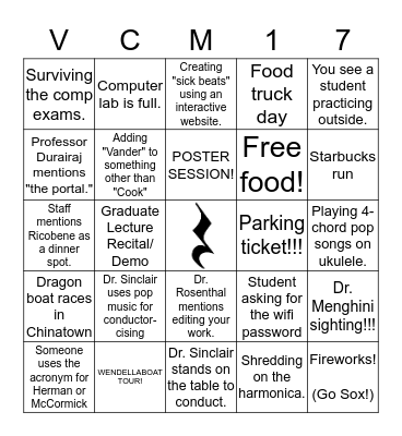 VanderCook Summer Graduate Program 2017 Bingo Card