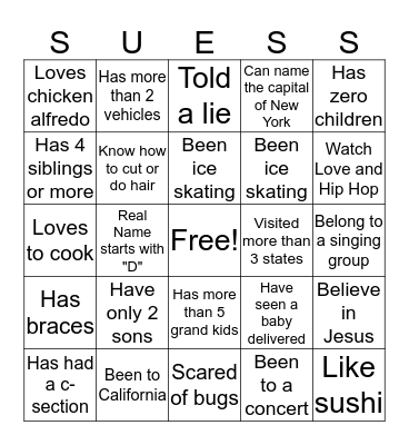 Dr. SUESS Human BINGO Card