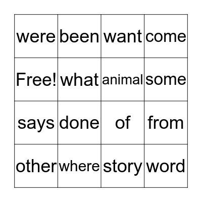 First Grade Sight Words Bingo Card