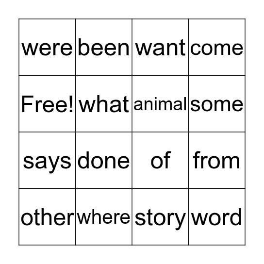 First Grade Sight Words Bingo Card