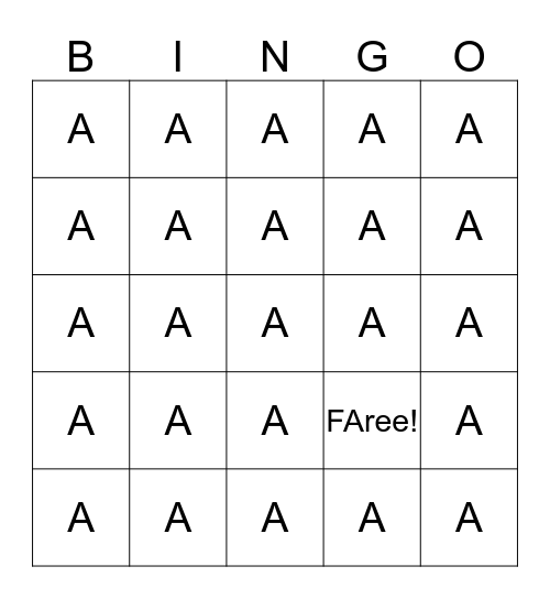 CRICKET BINGO Card