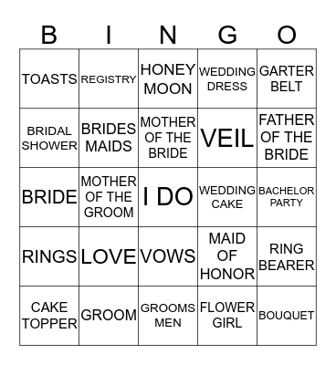 CAIT'S BRIDAL SHOWER Bingo Card