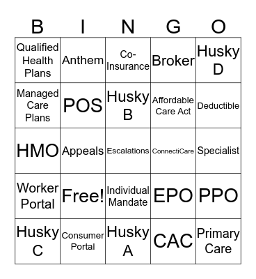 Harder Healthcare Bingo Card