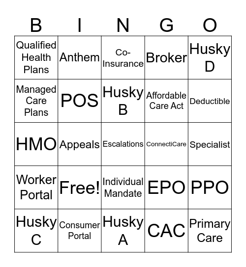 Harder Healthcare Bingo Card