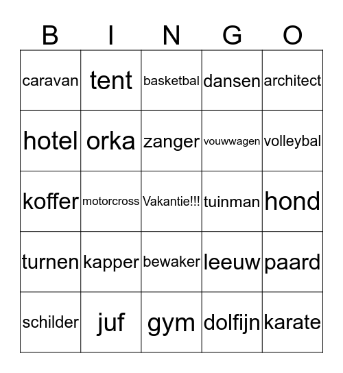 Fotolezen alle woorden door elkaar Bingo Card