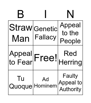 Logic Bingo Card