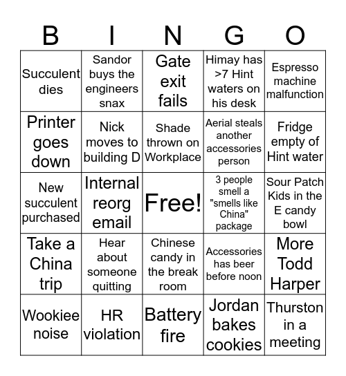 GPB Bingo Card