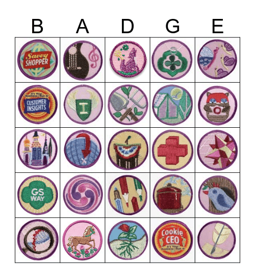 Junior Badges Bingo Card