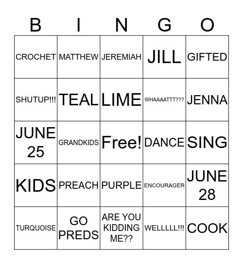 BIRTHDAY GIRLS Bingo Card