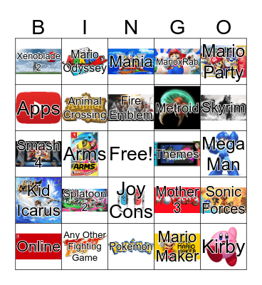 Nintendo E3 Bingo Card