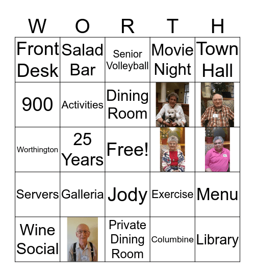 Worthington Anniversary Bingo Card