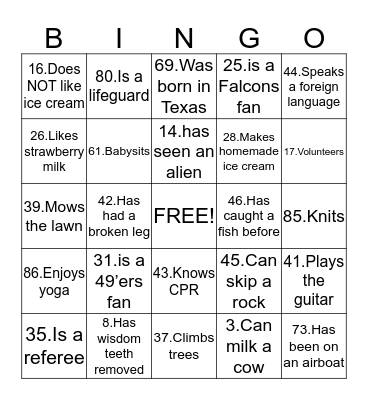 Youth Conference Challenge Bingo Card