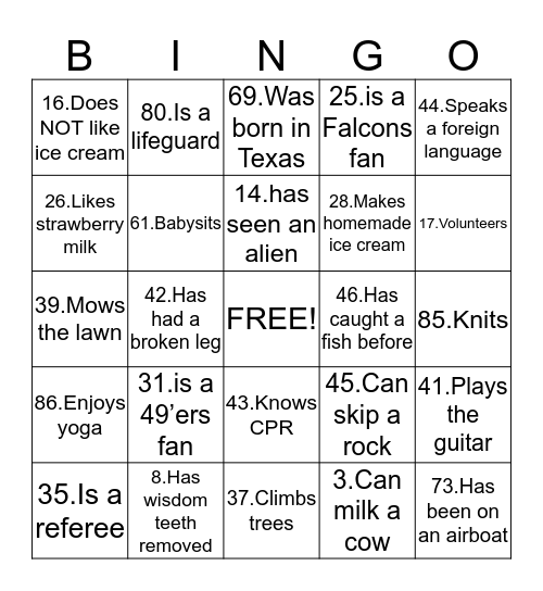 Youth Conference Challenge Bingo Card