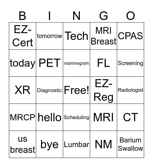 Test Bingo Card