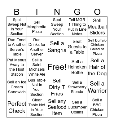 SERVER BINGO Card