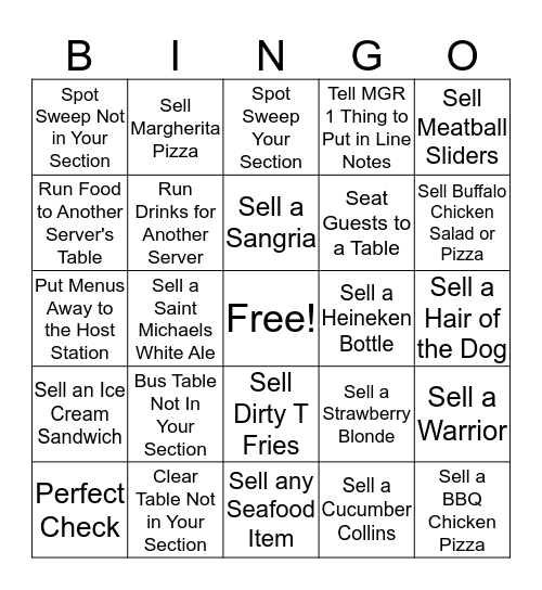 SERVER BINGO Card