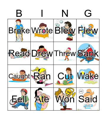 Functional Irregular Verbs Bingo Card