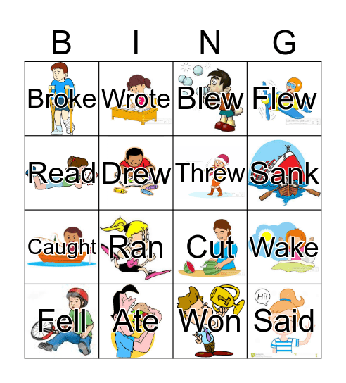 Functional Irregular Verbs Bingo Card