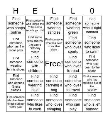 Getting to Know You Bingo Card