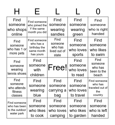 Getting to Know You Bingo Card