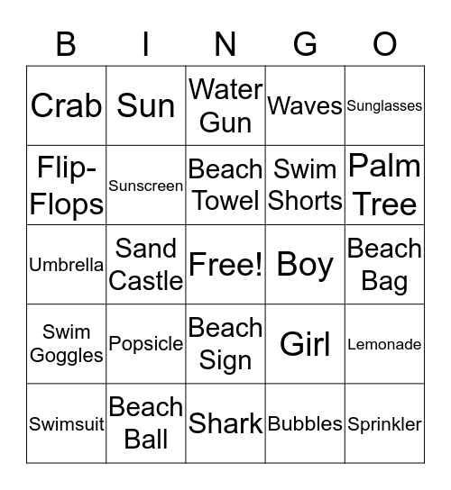 Summer Bingo Card