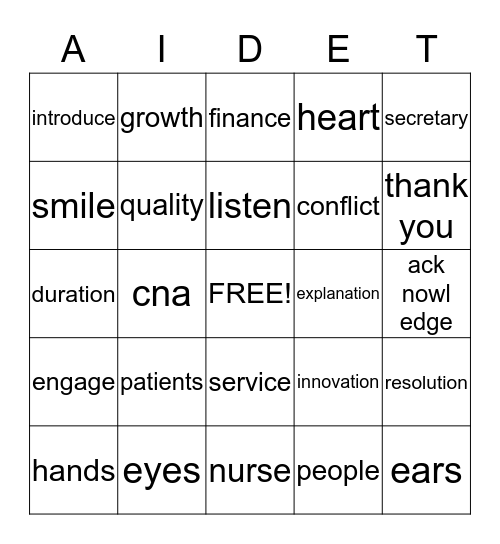 Communication Week Bingo Card