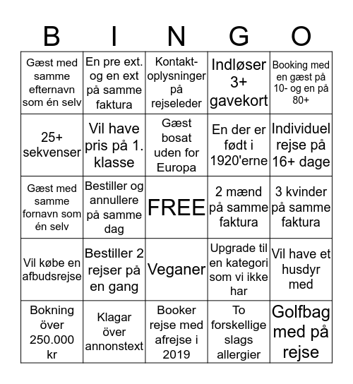 Albatros Bingo Card