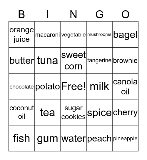 TOPS bingo Card