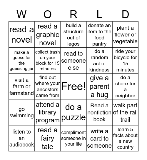 Build a Better World Bingo Card