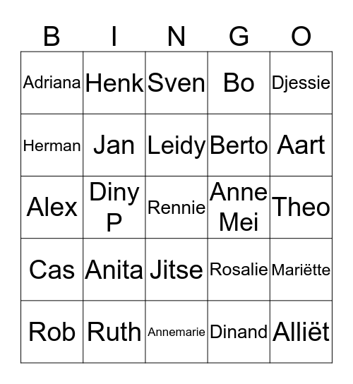 PRINGO Bingo Card