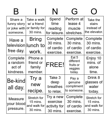 August WELLNESS Cover All BINGO- turn in cards by Sept. 10th, to Michele to win prize. Bingo Card