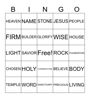 LIVING STONE BINGO Card