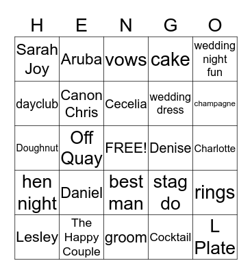 sarah joy's Bingo Card