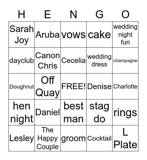 sarah joy's Bingo Card