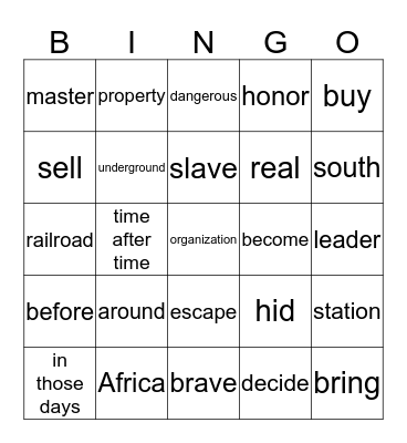 yeoul Bingo Card